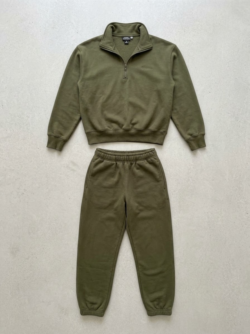 GAP Kids VintageSoft Olive Sweatsuit Set – Quarter Zip & Sweatpants Size XS